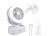 Sichler Haushaltsgeräte 2er-Set Akku-Tisch-Ventilator & Vernebler,Oszilation,LED-Ring,1.200mAh Sichler Haushaltsgeräte Akku-Tisch-Ventilatoren mit Ultraschall-Vernebler, oszilation & Ring-Leuchten