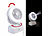 Sichler Haushaltsgeräte Akku-Tisch-Ventilator & Vernebler, Oszilation, LED-Ring, 1.200mAh Sichler Haushaltsgeräte Akku-Tisch-Ventilatoren mit Ultraschall-Vernebler, oszilation & Ring-Leuchten