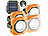 PEARL 4er-Set Solar-Camping- & Arbeits-Lampe, 6W, 300lm, 1.200mAh, Magnet PEARL  