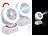 Sichler Haushaltsgeräte 2er-Set Akku-Tisch-Ventilator & Vernebler,Oszilation,LED-Ring,1.200mAh Sichler Haushaltsgeräte Akku-Tisch-Ventilatoren mit Ultraschall-Vernebler, oszilation & Ring-Leuchten
