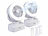 Sichler Haushaltsgeräte 2er-Set Akku-Tisch-Ventilator & Vernebler,Oszilation,LED-Ring,1.200mAh Sichler Haushaltsgeräte Akku-Tisch-Ventilatoren mit Ultraschall-Vernebler, oszilation & Ring-Leuchten