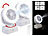 Sichler Haushaltsgeräte 2er-Set Akku-Tisch-Ventilator & Vernebler,Oszilation,LED-Ring,1.200mAh Sichler Haushaltsgeräte Akku-Tisch-Ventilatoren mit Ultraschall-Vernebler, oszilation & Ring-Leuchten
