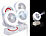 Sichler Haushaltsgeräte 4er Set Akku-Tisch-Ventilator & Vernebler,Oszilation,LED-Ring,1.200mAh Sichler Haushaltsgeräte