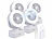 Sichler Haushaltsgeräte 4er Set Akku-Tisch-Ventilator & Vernebler,Oszilation,LED-Ring,1.200mAh Sichler Haushaltsgeräte