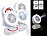 Sichler Haushaltsgeräte 4er Set Akku-Tisch-Ventilator & Vernebler,Oszilation,LED-Ring,1.200mAh Sichler Haushaltsgeräte