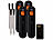 Rosenstein & Söhne 4er-Set kabellose smarte Fleisch-, Braten- & Grill-Thermometer,BT5,App Rosenstein & Söhne Kabellose BT-Grill- und Ofenthermometer mit Garraumtemperaturmessung