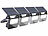Luminea 4er-Set Solar-LED-Wandfluter mit Bewegungssensor, 400 lm, 1.200 mAh Luminea LED-Solar-Fluter mit Bewegungsmelder