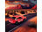 Simulus 2er-Set ferngesteuerte Drift-Sportwagen mit LED Beleuchtung, rot Simulus Ferngesteuerte Drift- und Rennautos
