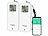 Luminea Home Control 2er-Set WLAN-Temperatur- und Luftfeuchtigkeitssensor mit Display, App Luminea Home Control WLAN-Temperatur- & Luftfeuchtigkeitssensor mit Display und App für innen und außen