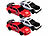 Simulus 4er-Set ferngesteuerte Drift-Sportwagen mit Scheinwerfern, rot&silber Simulus Ferngesteuerte Drift- und Rennautos