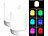 Lunartec 2er-Set Akku-Nachtlichter mit Timer bis 90 Min., RGB, 1.200 mAh Lunartec Akku-Nachtlichter mit Timer & RGB