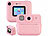 Playtastic Kinder-Sofortbild-Kamera mit Selfie-Objektiv, 2"-Display, 48 MP, pink Playtastic Kinder-Sofortbild-Kameras mit Selfie-Objektiv und Thermodruck