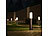 Lunartec 2er-Set Standleuchte mit Bewegungssensor, IP44, inkl. WLAN-LED-Lampe Lunartec Spritzwassergeschützte Außen-Standleuchten mit Bewegungssensor und WLAN-LED-Leuchtmittel 
