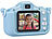 Playtastic 2er-Set Selfie-Kinderkameras, 2''-IPS-Display, 1080p, rosa/blaue Hülle Playtastic Kinder-Digitalkameras mit Selfie-Funktion