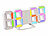 Lunartec Digitale USB-LED-Tisch- & Wanduhr, große 7-Segment-Ziffern, Wecker,RGB Lunartec 3D-Wand- und Tischuhren mit 7-Segment-LED-Anzeige, RGB-LEDs und Wecker