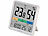 PEARL Thermo- und Hygrometer mit farbiger Komfort-Anzeige, Uhrzeit & Wecker PEARL Digitale Thermometer/Hygrometer mit Uhrzeit-Anzeige und Wecker