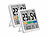 PEARL 2er-Set Thermo- und Hygrometer, Komfort-Anzeige, Uhrzeit und Wecker PEARL Digitale Thermometer/Hygrometer mit Uhrzeit-Anzeige und Wecker