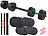 PEARL sports 2in1-Kurz- und Langhantel-Set, 29 kg, verstellbar, Sternverschlüsse PEARL sports 2in1-Kurz- und Langhantel-Sets 