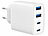 revolt Ultrakompaktes 4-Port-USB-Netzteil, USB-C PD + QC, bis 40 Watt, weiß revolt Ultrakompakte GAN 4-Port-USB-Netzteile mit USB-C Power Delivery und USB-A Quick Charge 