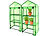 Royal Gardineer 2er-Set Folien-Gewächshäuser, 4 Etagen, Aufroll-Tür, 69x160x49cm, grün Royal Gardineer
