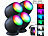 Luminea Home Control 4er-Set WLAN-Stimmungsleuchten, RGB-CCT-LEDs, 210lm, 2,2W, USB,schwarz Luminea Home Control