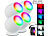 Luminea Home Control 4er-Set WLAN-Stimmungsleuchten, RGB-CCT-LEDs, 210 lm, 2,2 W, USB, weiß Luminea Home Control WLAN-USB-Stimmungsleuchten mit RGB + CCT-LEDs und App