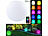 Luminea Home Control WLAN-Akku-Leuchtkugel mit RGBW-LEDs und App, 576 lm, IP54, Ø 40 cm Luminea Home Control WLAN-Akku-Leuchtkugeln RGBW