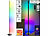 Luminea Home Control WLAN-Steh-/Eck-Leuchte, RGB-IC-LEDs, 12W, dimmbar, App, 155cm, schwarz Luminea Home Control WLAN-LED-Steh-/Eck-Leuchten mit App