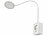 Lunartec Dimmbare CCT-LED-Steckerleuchte mit Steckdose, USB-A/C-Port, weiß Lunartec