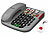 simvalley communications Senioren-Notruf-Telefon, Funk-SOS-Taster & zusätzliches SOS-Armband simvalley communications Senioren-Notruf-Festnetztelefone mit Notruf-Taster und Freisprech-Funktion