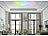 Luminea Super-Slim-CCT-LED-Deckenleuchte, RGB-Hintergrundlicht, dimmbar, IP44 Luminea Flache CCT-LED-Deckenleuchten mit RGB-Hintergrundbeleuchtung, dimmbar, Fernbedienung