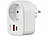 revolt 2er-Set 3in1-Steckdose, USB-C mit PD 20 W, USB-A mit QC 3.0 15 W, 230V revolt Steckdosen mit USB-C mit Power Delivery und USB-A mit Quick Charge