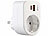 revolt 2er-Set 3in1-Steckdose, USB-C mit PD 20 W, USB-A mit QC 3.0 15 W, 230V revolt Steckdosen mit USB-C mit Power Delivery und USB-A mit Quick Charge