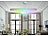 Luminea Home Control Super Slim WLAN-CCT-LED-Deckenlampe, 24 Watt, App, Hängehalterung Luminea Home Control Super-Slim-LED-Deckenlampen mit Hängehalterung, RGB-Backlight, WLAN und Fernbedienung