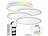 Luminea Home Control 4er-Set Super Slim WLAN-CCT-LED-Deckenlampen, Memory-Funktion, App Luminea Home Control Super-Slim-LED-Deckenlampen, RGB-Backlight, WLAN und Fernbedienung