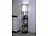 Lunartec Stehlampe aus Holz mit Regal,schwarz inkl. 2x LED-Lampe (E27) warmweiß Lunartec Stehlampen aus Holz mit integrierten Regalen, E27-Sockel