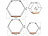 Carlo Milano 3er-Set Hexagon-Metall-Wandregale, 3 verschiedene Größen, schwarz Carlo Milano Hexagon-Wandregale