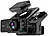 Lescars 4K-UHD-Dashcam, GPS, 1,47"-IPS-Display, G-Sensor, Rückfahrkamera, App Lescars WLAN-GPS-Dashcams mit Display, Rückfahrkamera und App