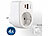 revolt 4er-Set 3in1-Steckdose, USB-C mit PD 20 W, USB-A mit QC 3.0 15 W, 230V revolt Steckdosen mit USB-C mit Power Delivery und USB-A mit Quick Charge
