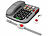 simvalley communications Senioren-Notruf-Telefon, Funk-SOS-Taster & zusätzliches SOS-Armband simvalley communications Senioren-Notruf-Festnetztelefone mit Notruf-Taster und Freisprech-Funktion