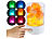 Lunartec RGB-LED-Tischleuchte mit natürlichen Salzkristallen, 7 Farben, USB, 3W Lunartec RGB-LED-Tischleuchten mit natürlichen Salzkristallen