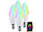 Luminea Home Control 4er-Set LED-Kerzen E14, RGB-CCT, 5 W, 470 lm, ZigBee-kompatibel Luminea Home Control E14-Lampen mit RGBW-LEDs, für ZigBee-kompatible Steuersysteme