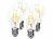 Luminea 4er-Set LED-Filamentlampen, Dämmerungssensor, E27, 8W, 806lm, warmweiß Luminea LED-Filament-Lampen mit Dämmerungssensor
