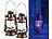 Lunartec 2er-Set LED-Sturmleuchte im Öllampen-Design, Flammen-Imitation, bronze Lunartec LED-Sturmlampe mit beweglicher Flamme