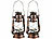 Lunartec 2er-Set LED-Sturmleuchte im Öllampen-Design, Flammen-Imitation, bronze Lunartec LED-Sturmlampe mit beweglicher Flamme