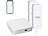 Luminea Home Control 2er-Set Temperatur- & Feuchtigkeits-Sensoren + WLAN-Gateway, App Luminea Home Control 