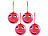 infactory 4er-Set singende Weihnachtsbaumkugeln in rot, Batteriebetrieb, Ø 10 cm infactory Singende Weihnachtsbaumkugeln