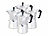 Cucina di Modena 4er-Set Espresso-Kocher für 6 Tassen, für Gas-, Ceran- & Elektro-Herd Cucina di Modena Espressokocher