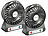 PEARL 2er-Set 2in1 Akku-Tisch-Ventilator mit LED-Leuchte, 1.300 mAh PEARL USB-Akku-Tischventilatoren mit LED-Leuchten