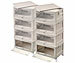 Xcase 8er-Set faltbare Aufbewahrungsboxen mit Deckel, 8 Rollen, 45 l, weiß Xcase Faltbare Aufbewahrungsboxen mit Deckel und seitlichen Klappen, transparent